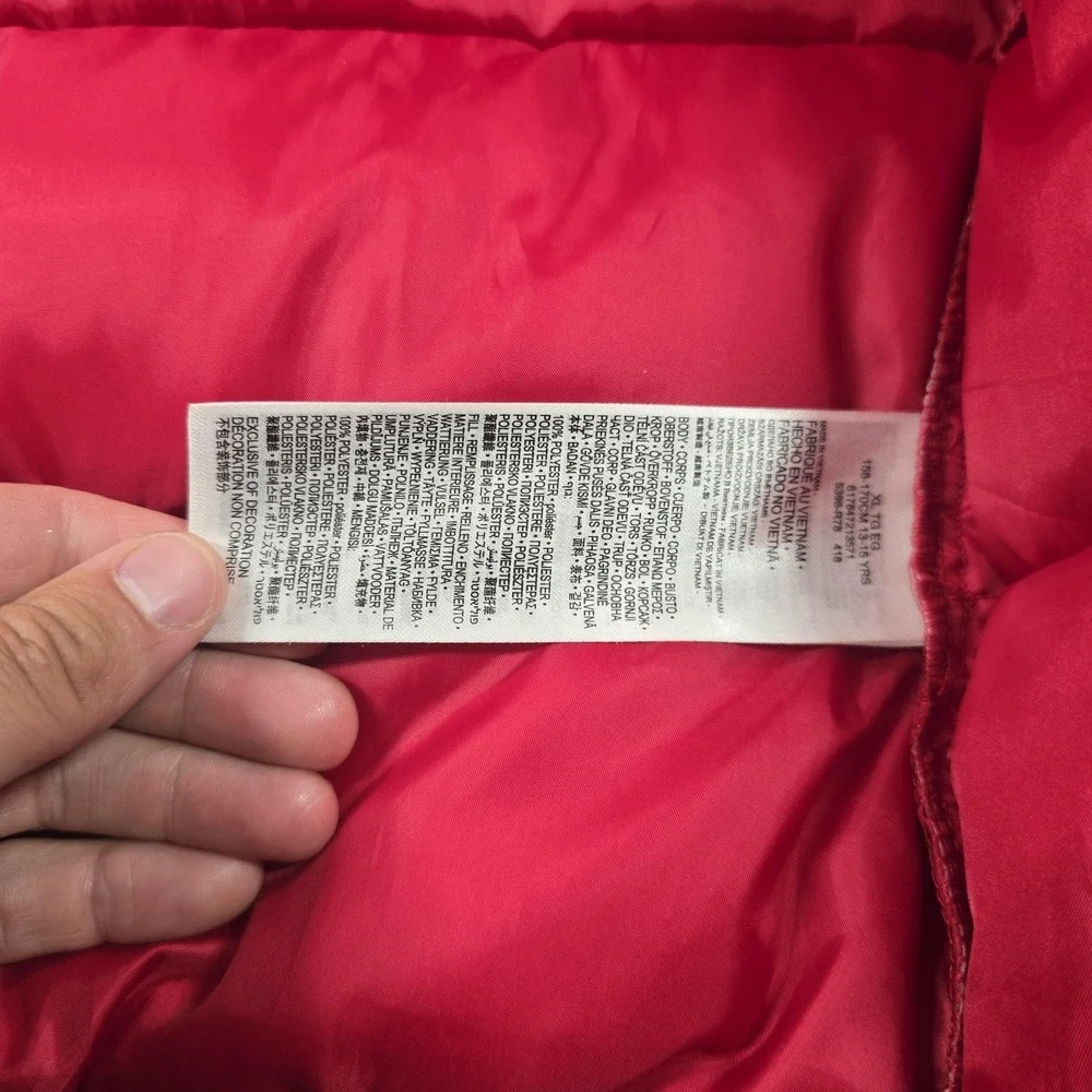 Nike Air Jordan‎ Jacket Boys XL Red Black Twofer Puffer Hooded Full Zip Logo
